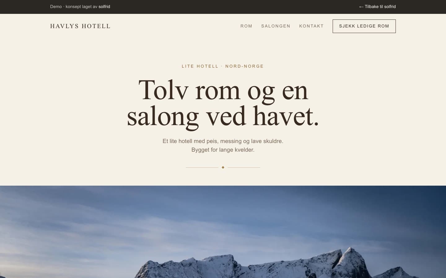 Hotell ved havet, uttrykket Salongen.