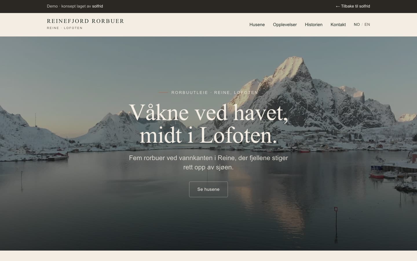 Demoside for rorbuutleie